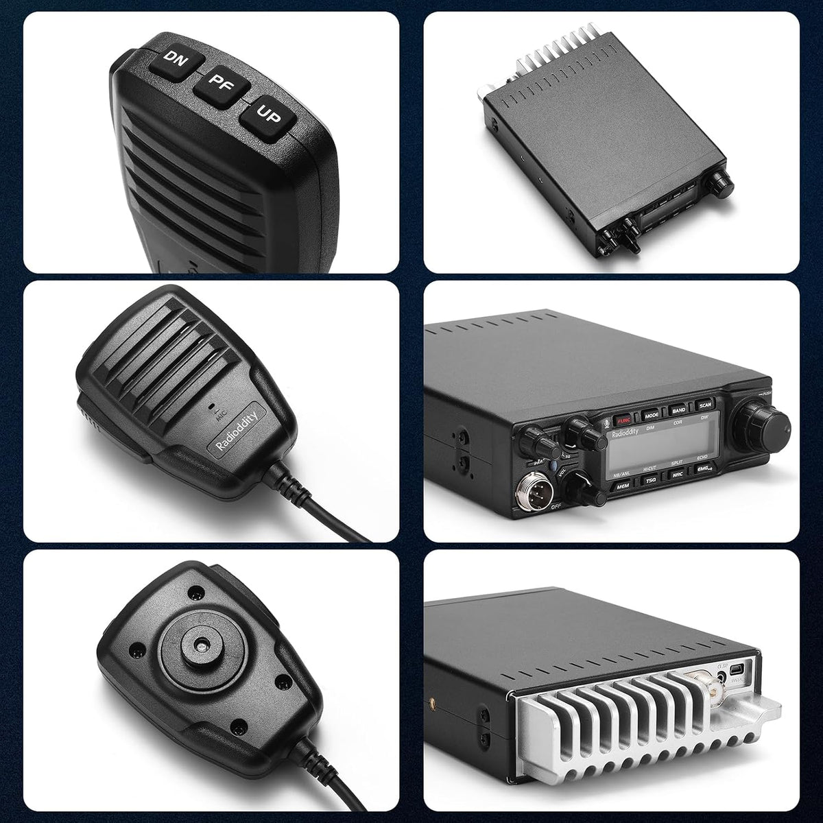 Radioddity QT80 10 Meter Mobile Ham Radio SSB/AM/FM/PA 80W, CTCSS/DCS
