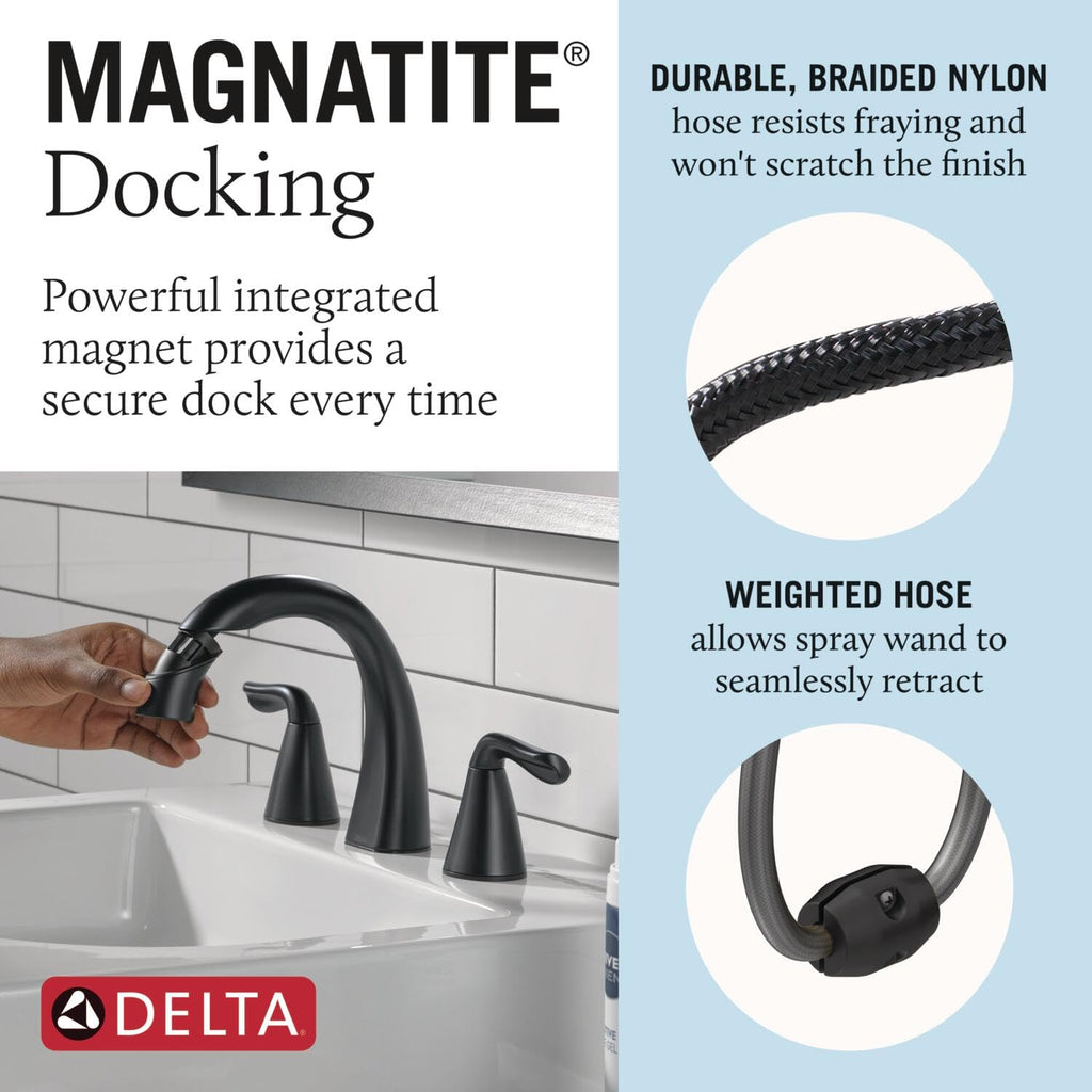 Delta Arvo Brushed Gold Faucet 3 Hole, 8 Inch Widespread Bathroom Sink Faucet for Vanity, Push-Pop Drain Assembly, Champagne Bronze 35840LF-CZ