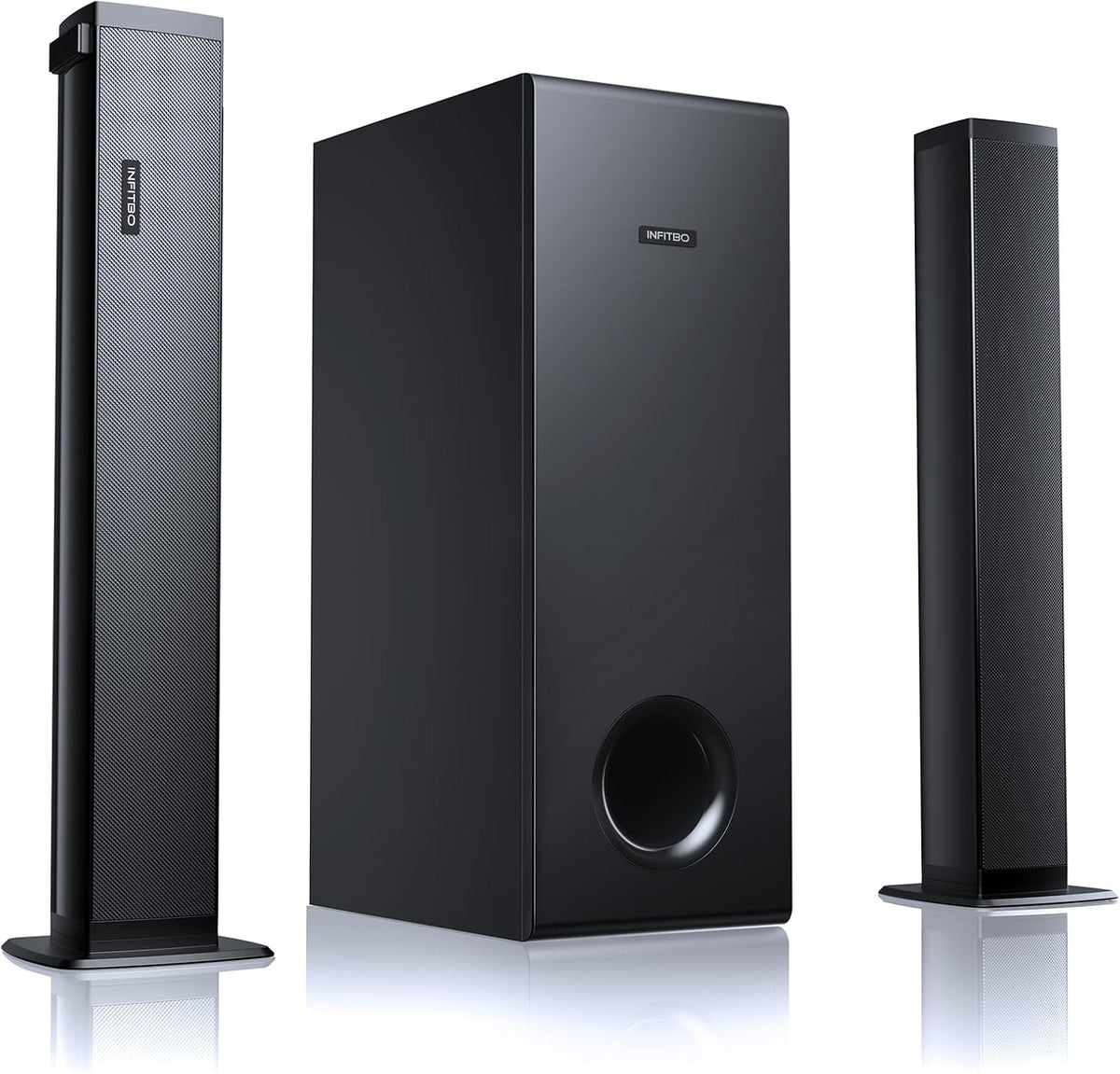 INFITBO Detachable Soundbar with Subwoofer for TV/PC: 2-in-1 with 3 Setups