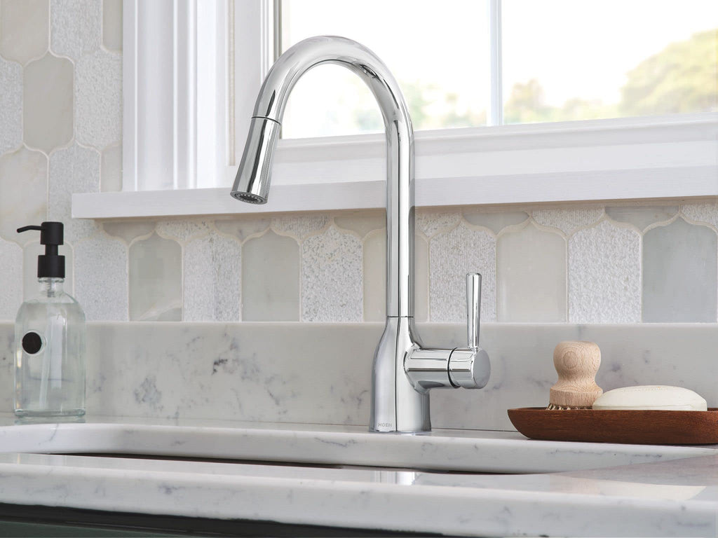 Moen Adler Spot Resist Stainless One-Handle High Arc Pulldown Kitchen Faucet with Power Clean, 87233SRS