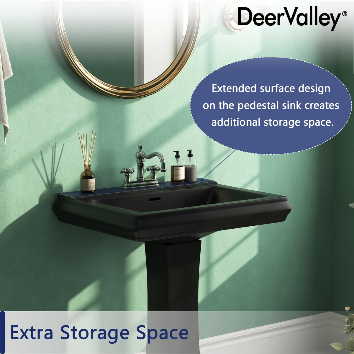 DeerValley Compact Bathroom Sink White 20"x17" Ceramic Sleek Basin DV-1P523