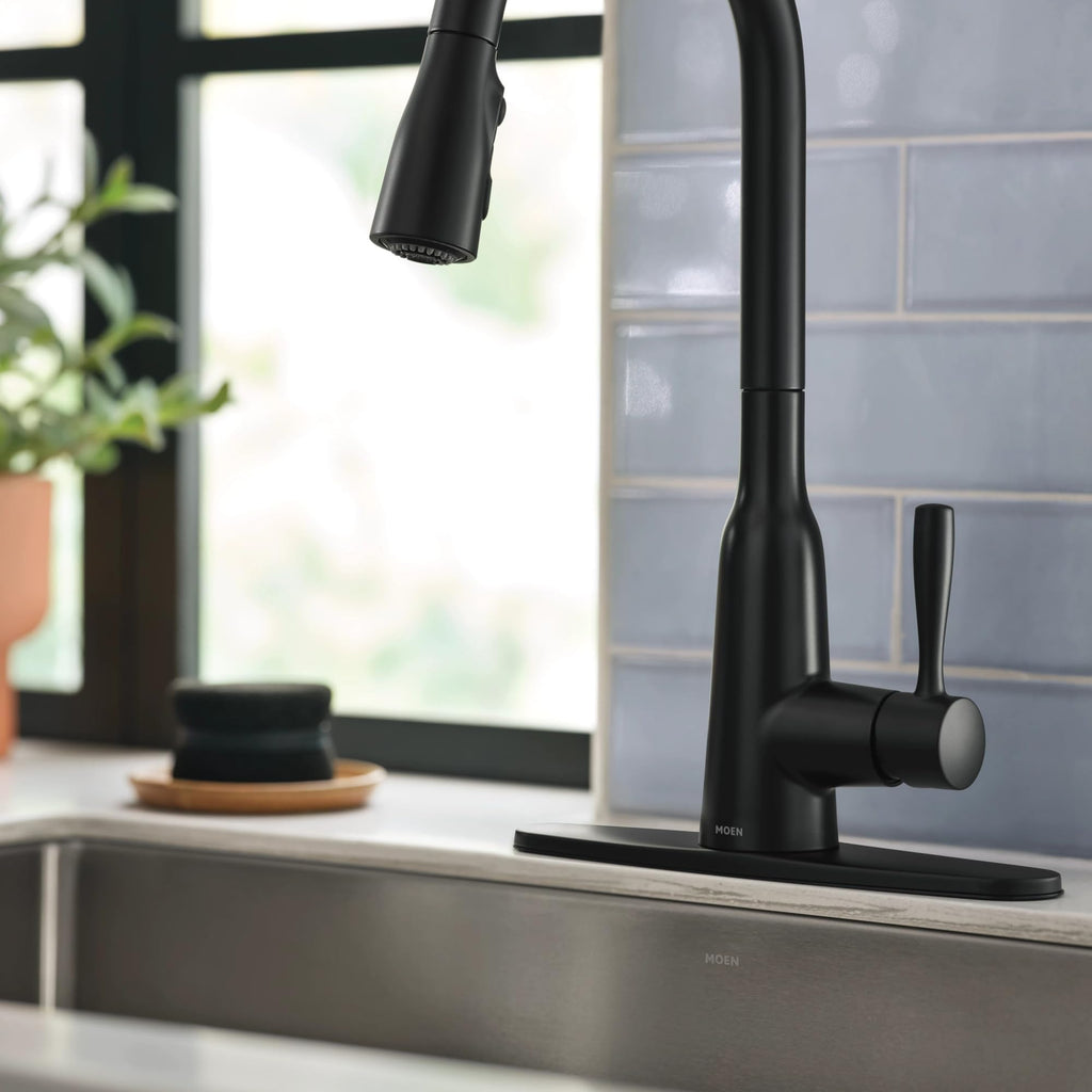 Moen Orivesi Stainless Pulldown Kitchen Faucet with Power Boost, Transitional Kitchen Faucet, One-Handle Single Hole High Arc, Easy Installation, Spot Resist Finish, 87891SRS
