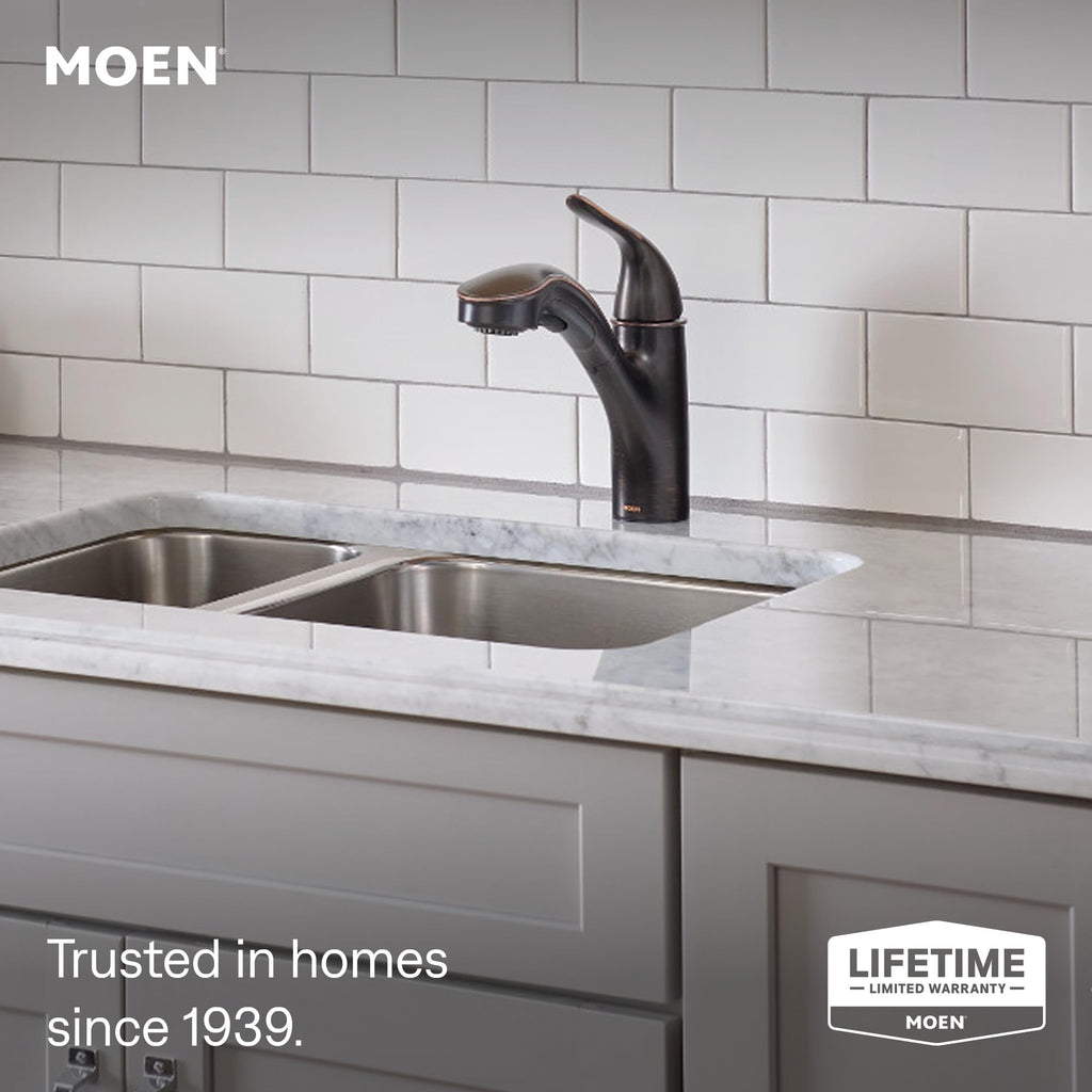 Moen 87557W Brecklyn Glacier White Pull-Out Kitchen Faucet