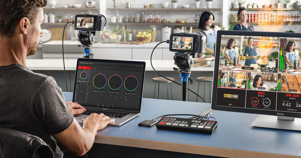 Blackmagic Design ATEM Mini Pro HDMI Live Stream Switcher Bundle with 6â HDMI Cable, 7â Cat5e Cable, and 5-Pack of SolidSignal Cable Ties (SWATEMMINIBPR)