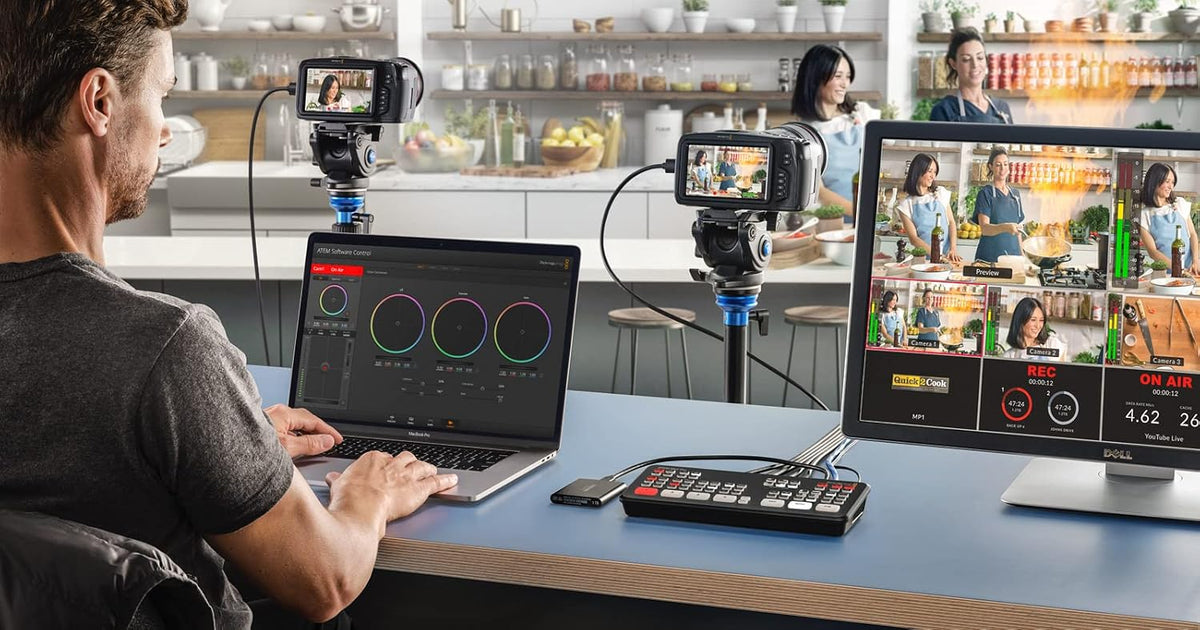 Blackmagic Design ATEM Mini Pro HDMI Live Stream Switcher Bundle with 6â HDMI Cable, 7â Cat5e Cable, and 5-Pack of SolidSignal Cable Ties (SWATEMMINIBPR)