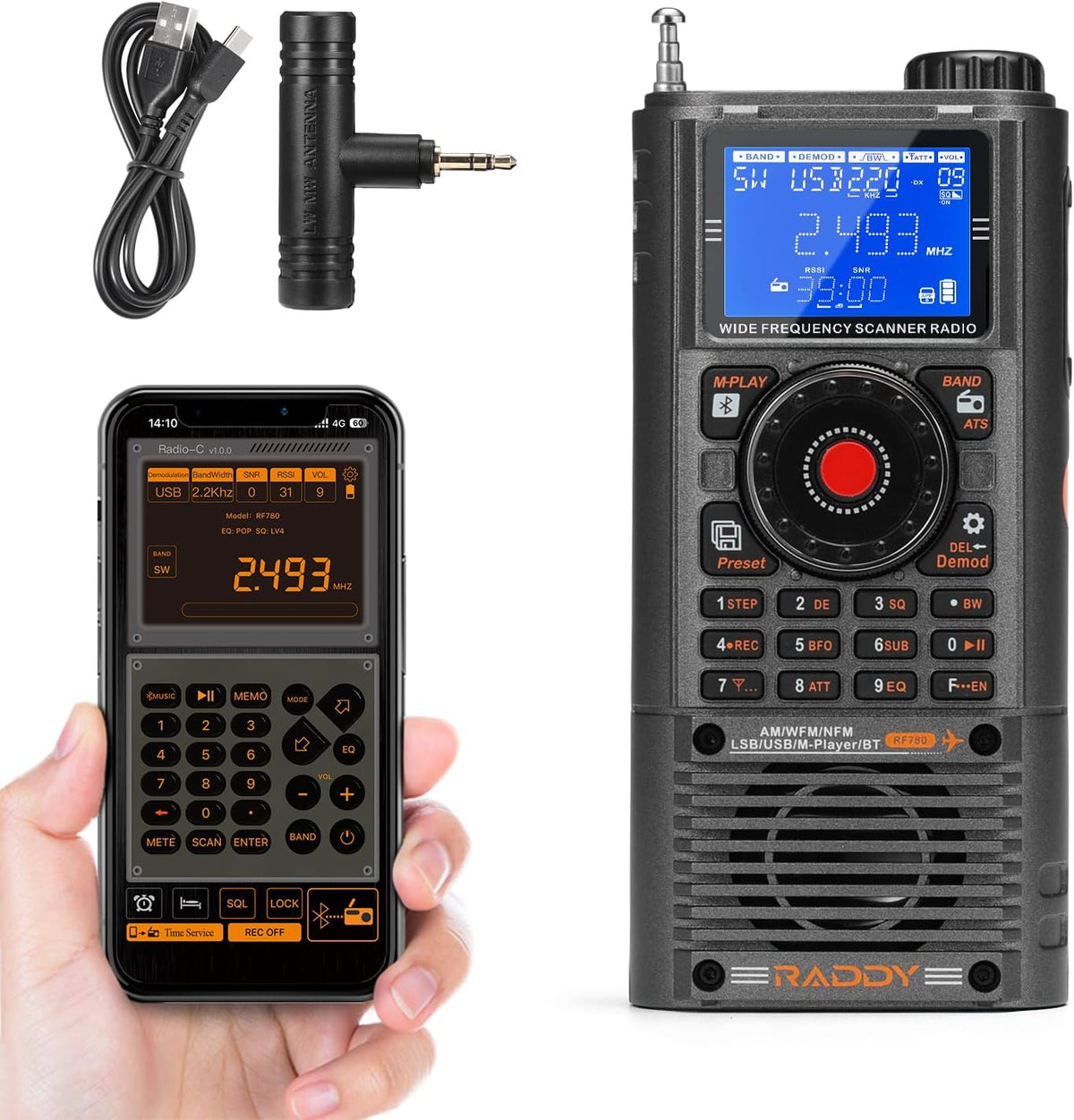 Raddy RF780 Portable Shortwave Radios SSB All Band Receiver