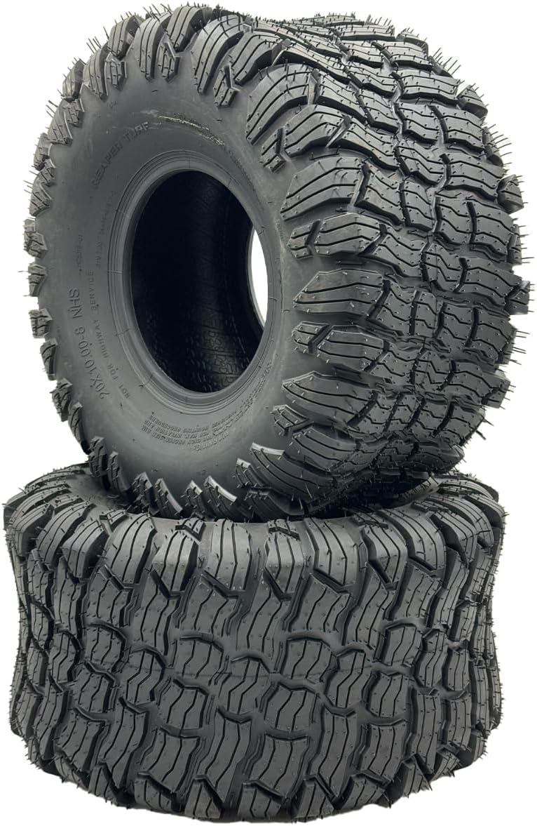 Set of 2-20x10.00-8 4-Ply Reaper Turf Tire
