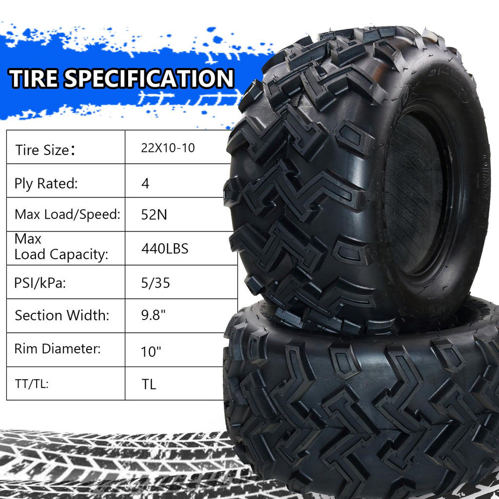 Set of 2-18x9.50-8, 4PR All-Terrain ATV/UTV Tires Tubeless