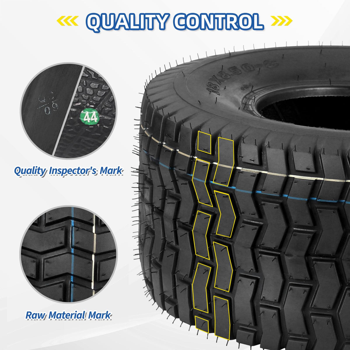 GICOOL 18x9.50-8 Tubeless Lawn Mower Tire for Riding Mower Tractor, 4 Ply
