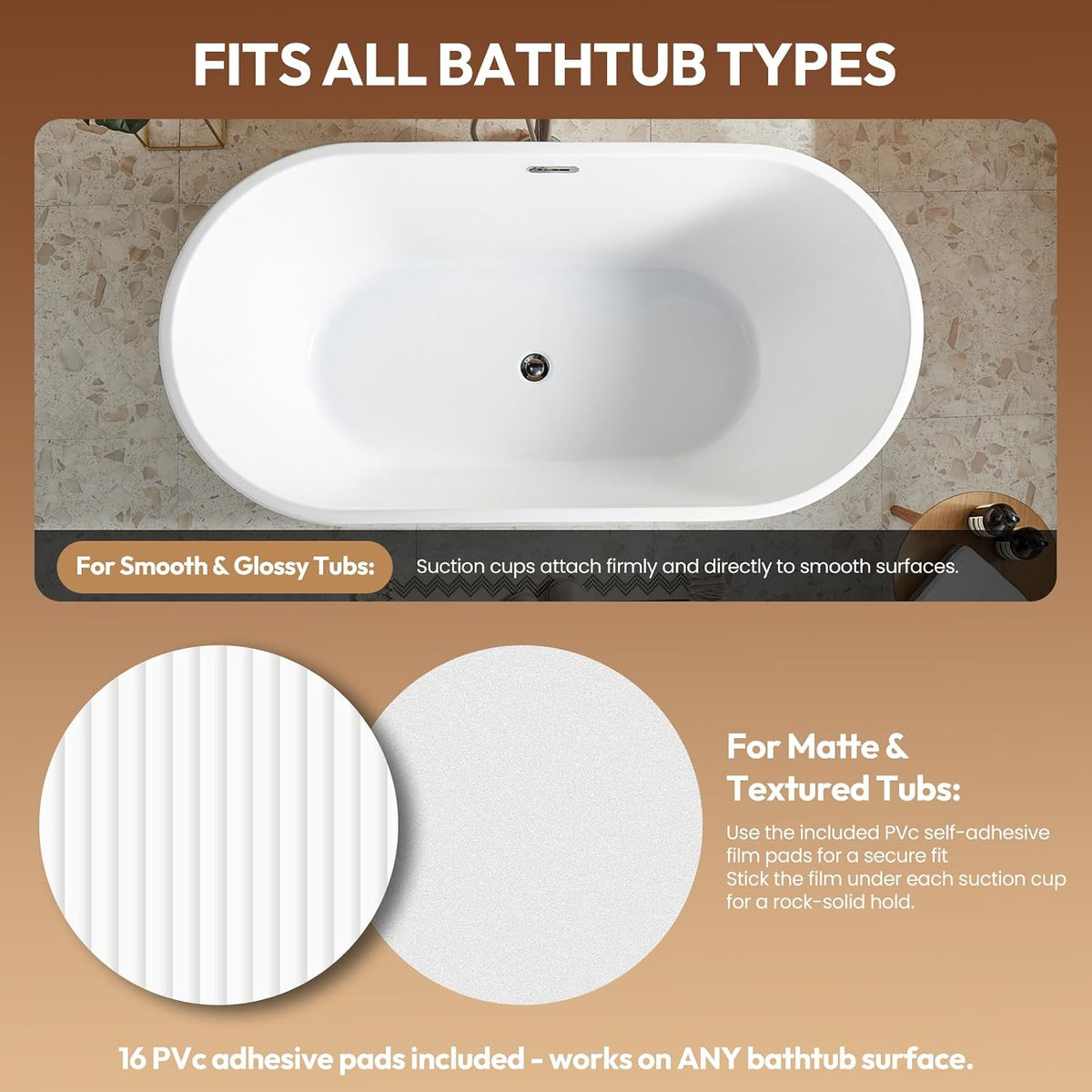 Bubble Bath Mat for Bathtub â Quiet Massage Mat with Heater