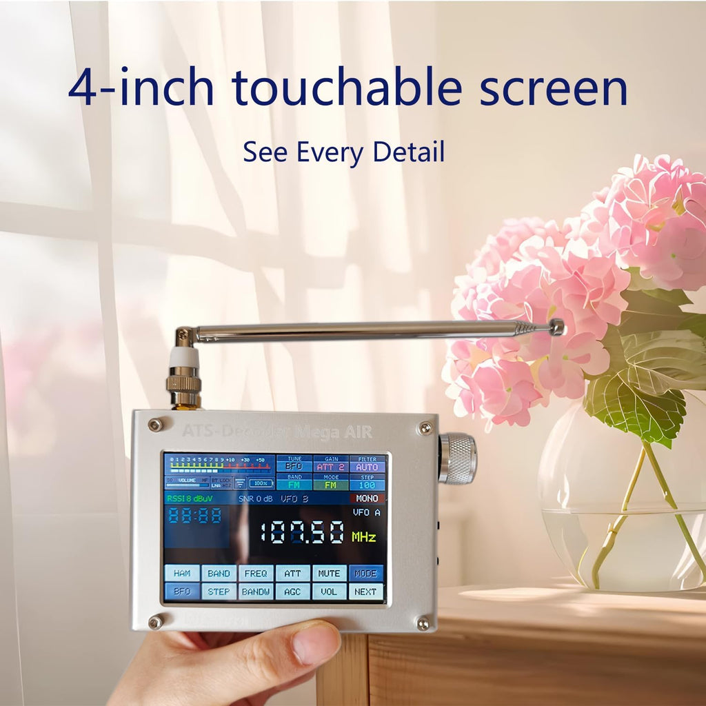 Upgraded ATS-Decoder Mega AIR SDR Radio with 4-inch Color Screen