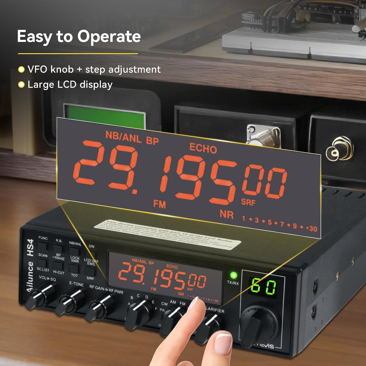 Retevis Ailunce HS4 10 Meter Radio, SSB CW AM FM PA Ham Radio Base Station