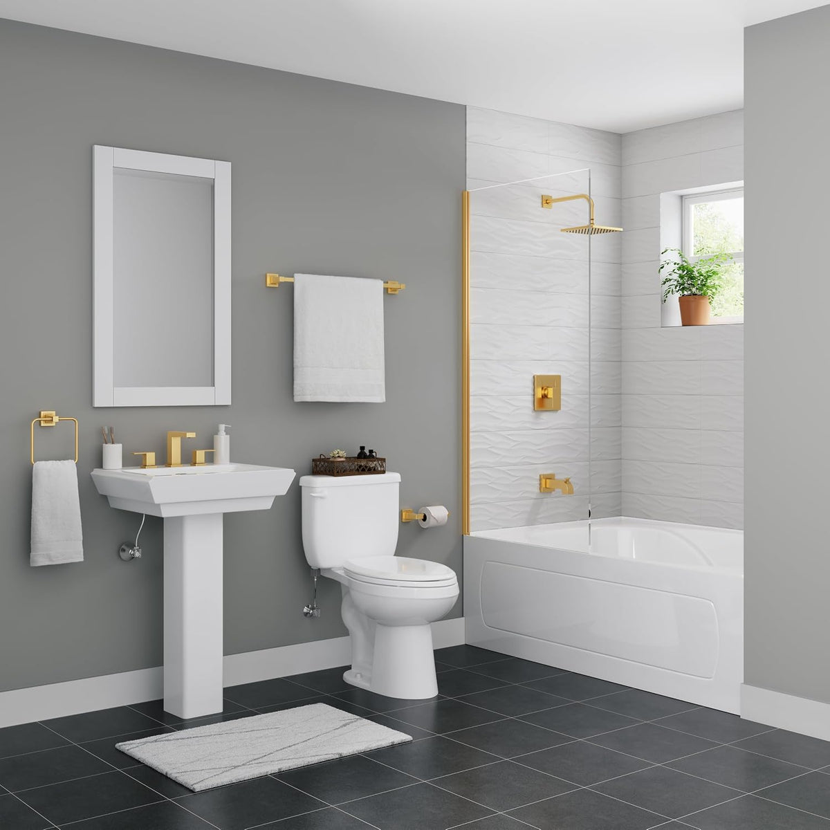 PROFLO PFS6042A Lansford 60" x 42" Drop In Acrylic Soaking Tub with Reversible Drain and Overflow - White