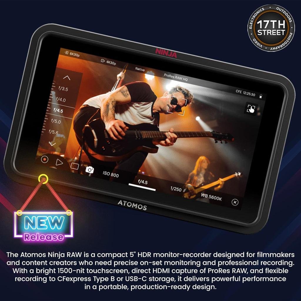 Atomos Ninja 5.2" 4K HDMI Recording Monitor 5" Accessory Kit (Version II) for Select Shinobi and Ninja Monitors, Swivel and Tilt Adjustable Monitor Mount Bundle Set