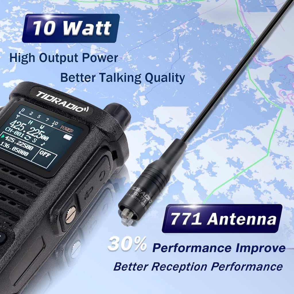 (4th Gen) TIDRADIO 10W TD-H8 Ham Radio Handheld,SMS Message Text,Spectrum Analysis,APP/Web Programming,Multi-Band Long Range Walkie Talkies, Firmware Updatable,AI Noise Reduction,AM/NOAA/FM