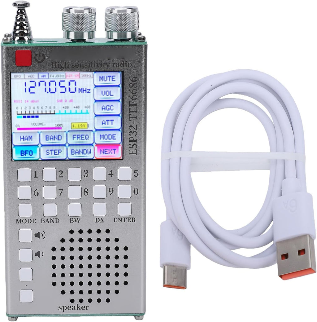 Eujgoov Radio ATS125 Full Band FM AM SSB Bluetooth Handheld Radio Scanner Digital Tuning Portable