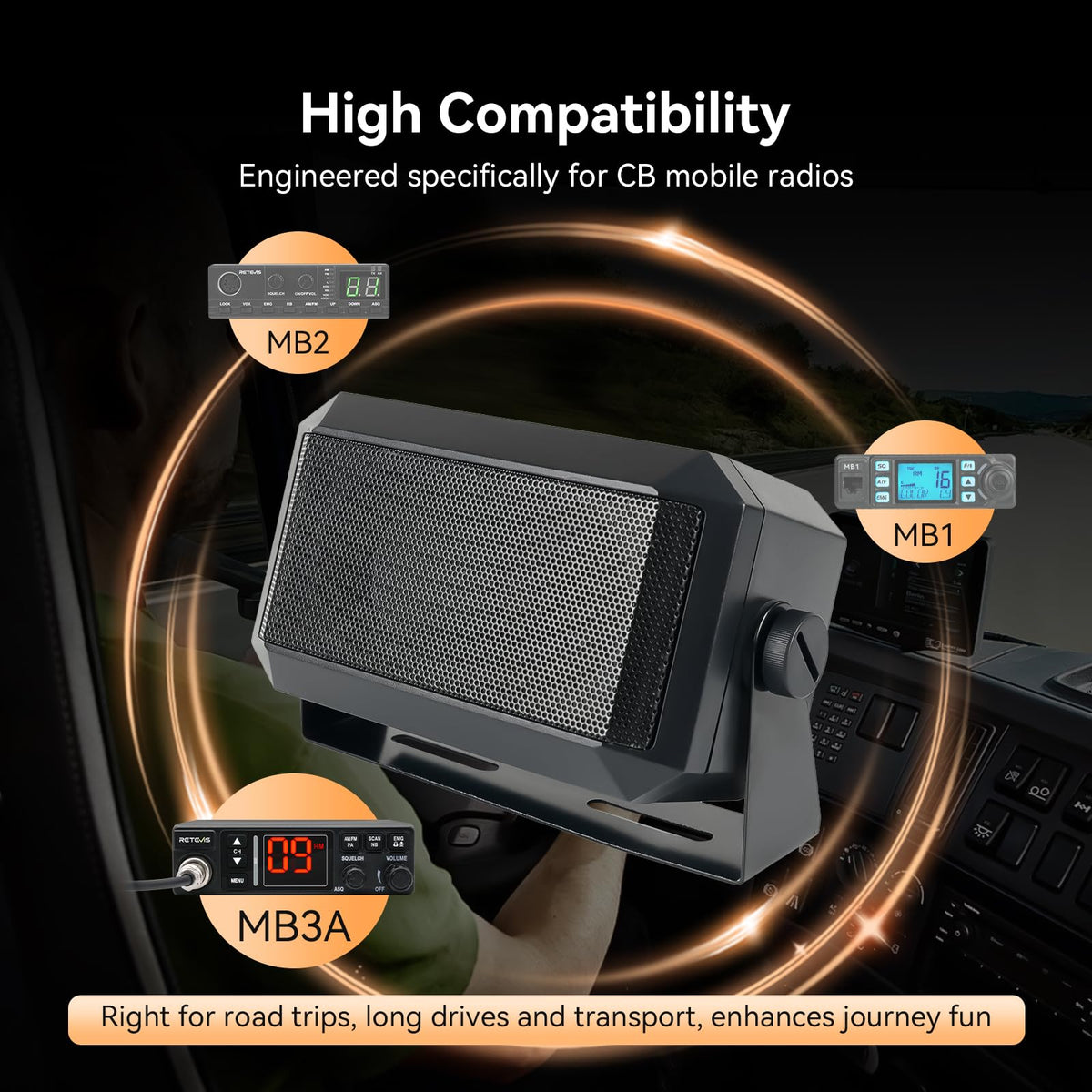 Retevis MB3A 40-Channel AM/FM CB Radio Kit, Long Range Radio with Antenna