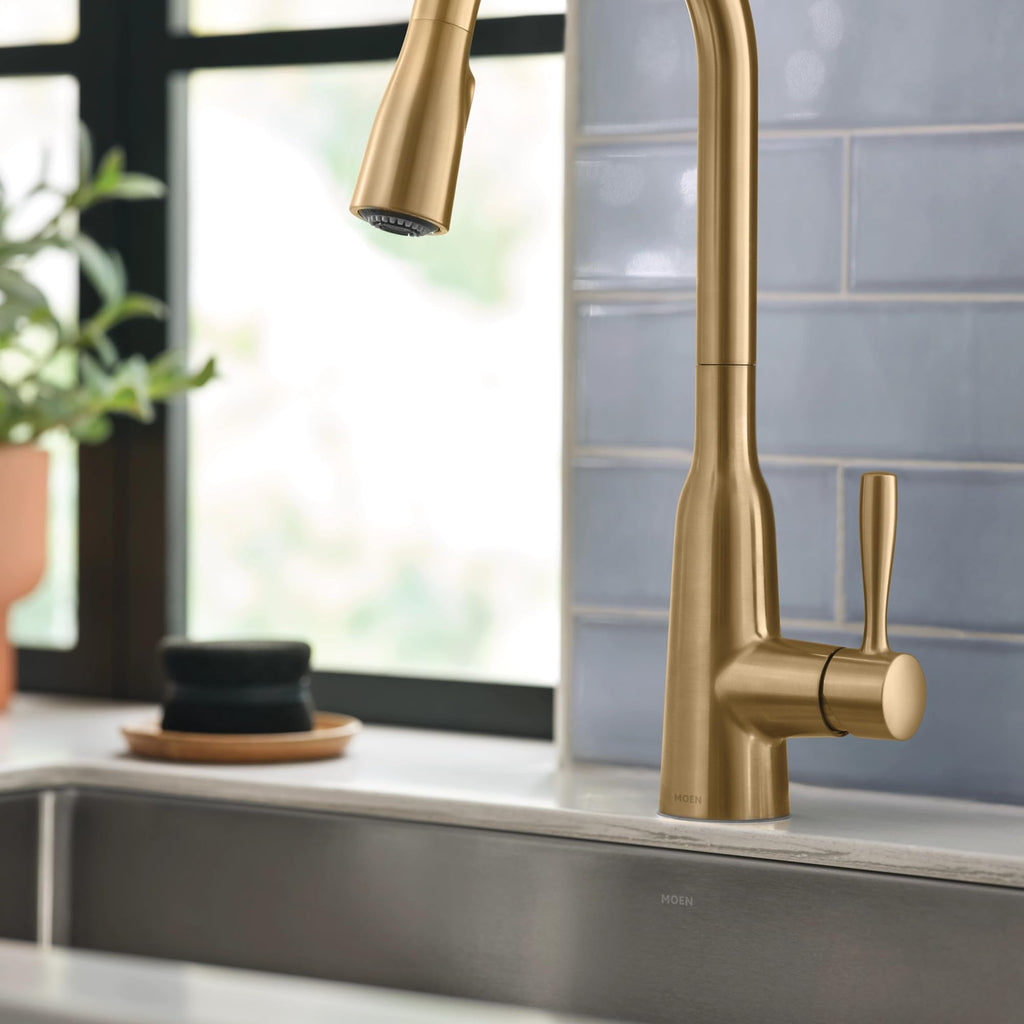 Moen Orivesi Stainless Pulldown Kitchen Faucet with Power Boost, Transitional Kitchen Faucet, One-Handle Single Hole High Arc, Easy Installation, Spot Resist Finish, 87891SRS