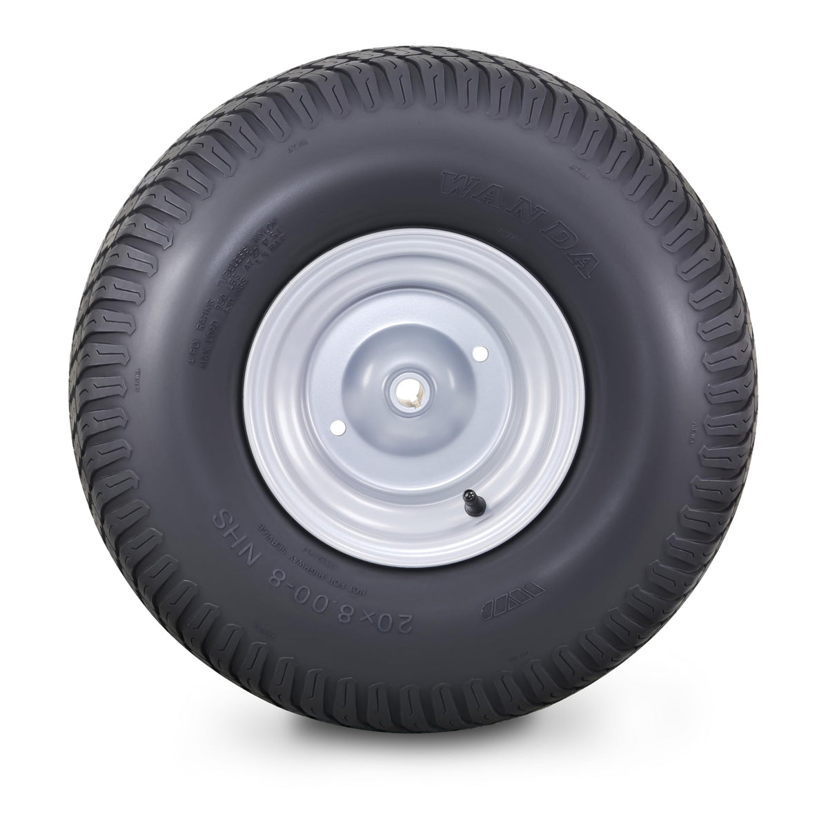 WANDA Lawn Mower Tire Wheel 18X8.5-8 4PR w/4X4" PCD Silver Rim-13028, Set 2