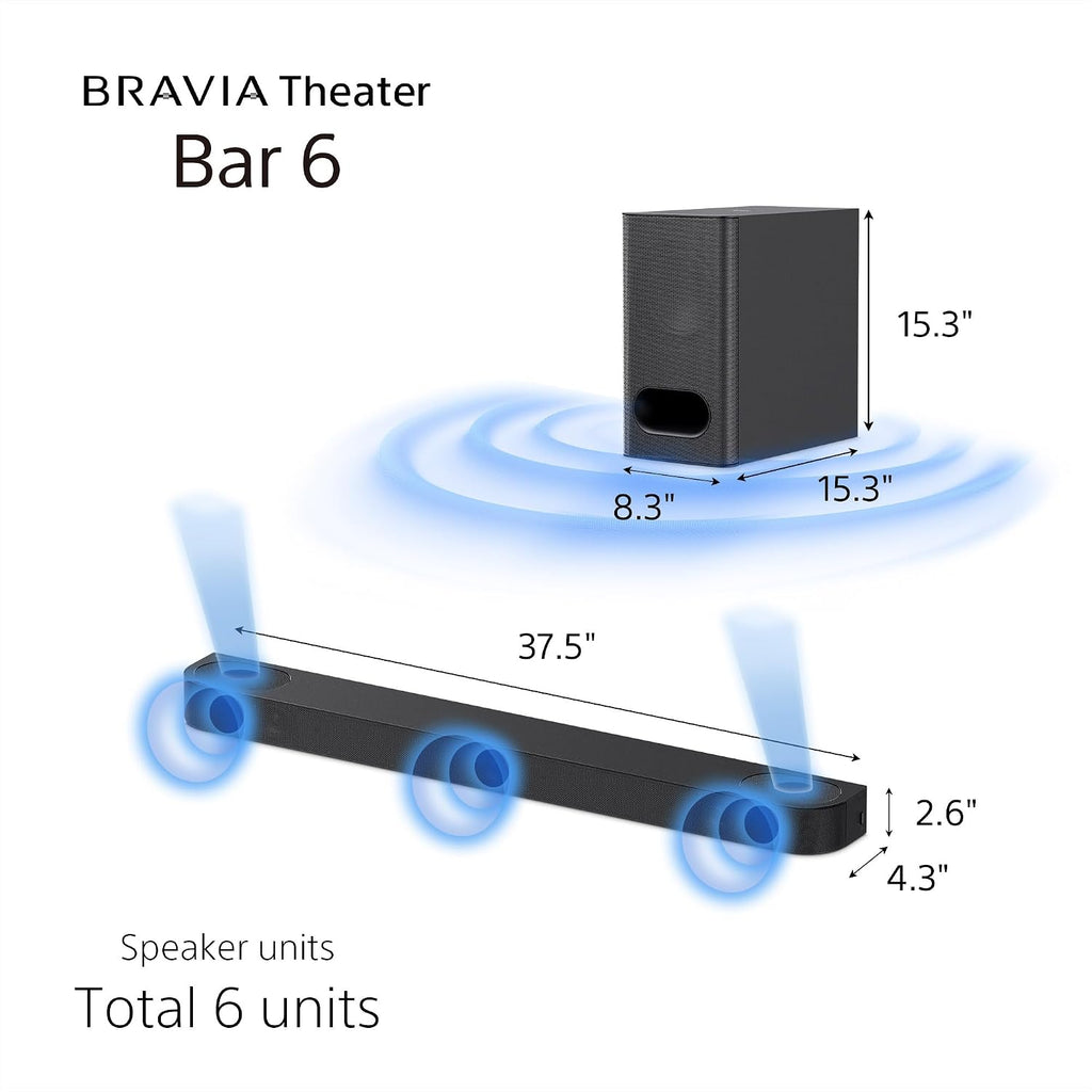 Sony BRAVIA Theater Bar 6 3.1.2ch Home Theater Soundbar with Wireless Sub