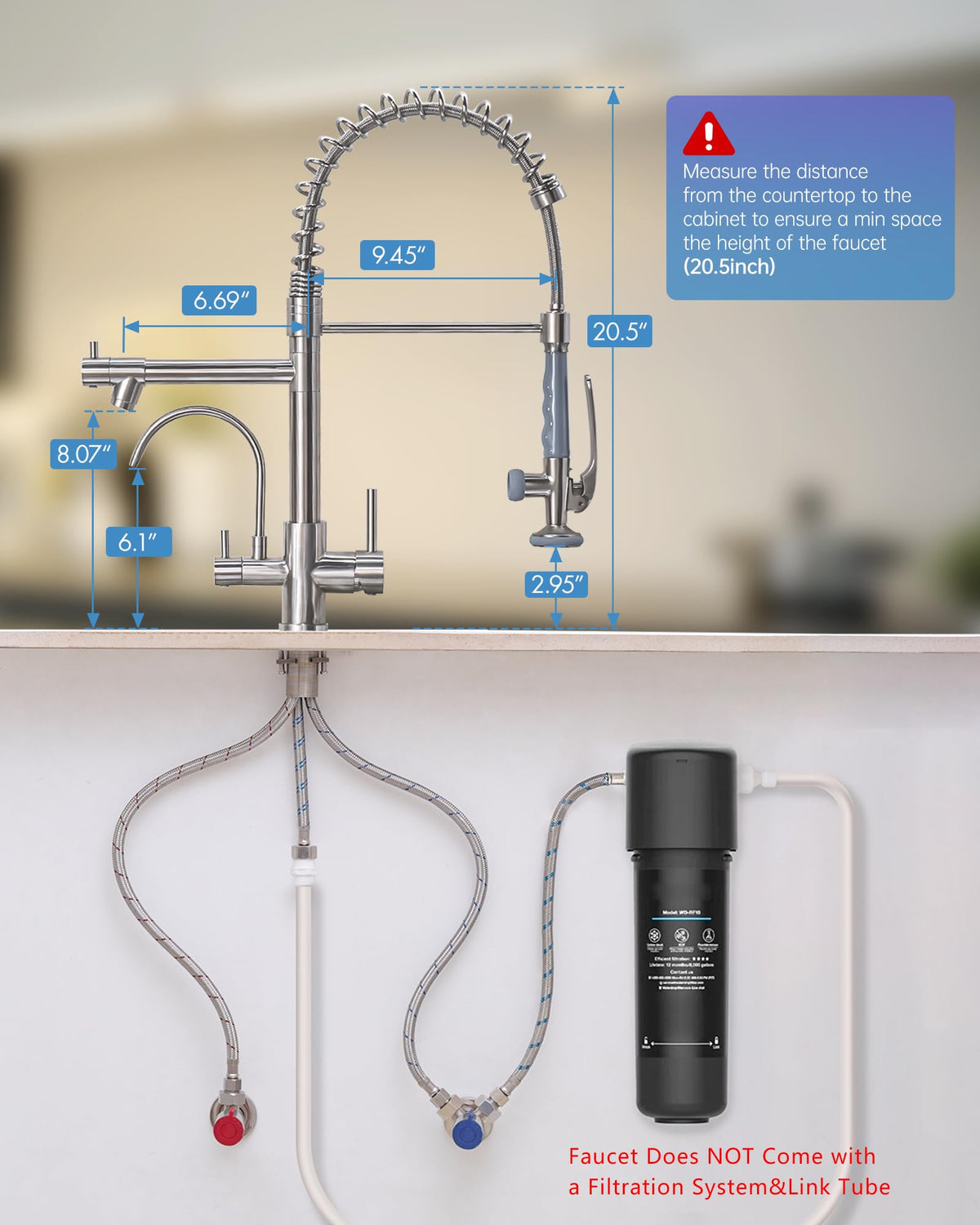 Fapully Black Kitchen Faucet,Commercial Pull Down Kitchen Sink Faucet