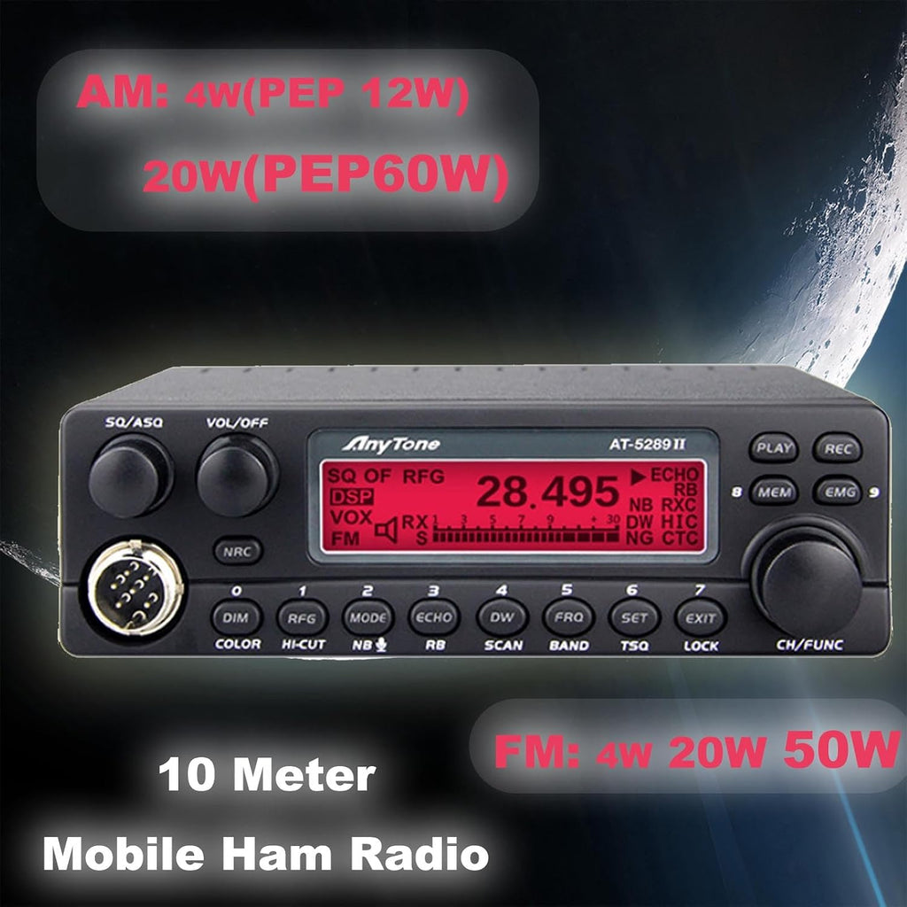High Power 50W Transceiver 10 Meter Mobile Ham Radio AT-5289 II