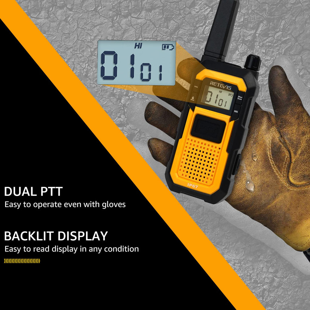 Retevis RB48 Military-Standard & IP67 Waterproof Walkie Talkies Long Range