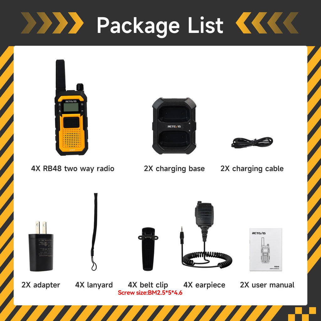 Retevis RB48 Military-Standard & IP67 Waterproof Walkie Talkies Long Range