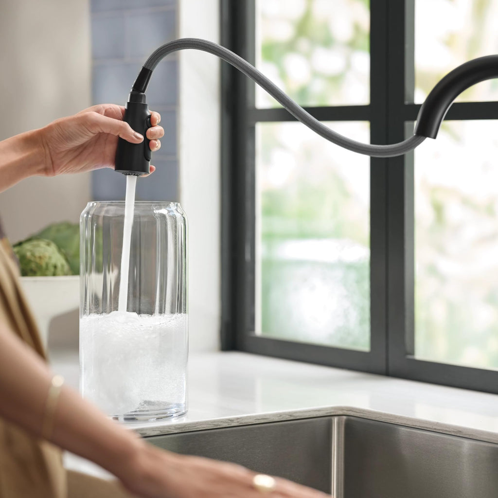 Moen Orivesi Stainless Pulldown Kitchen Faucet with Power Boost, Transitional Kitchen Faucet, One-Handle Single Hole High Arc, Easy Installation, Spot Resist Finish, 87891SRS