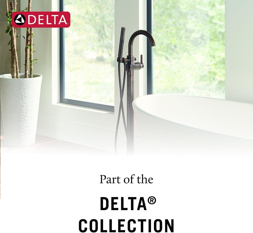 Delta Freestanding Tub Faucet with Hand Held Shower, Polished Nickel Floor Mount Tub Filler, Polished Nickel T4797-PNFL-LHP (Valve and Handle Not Included)