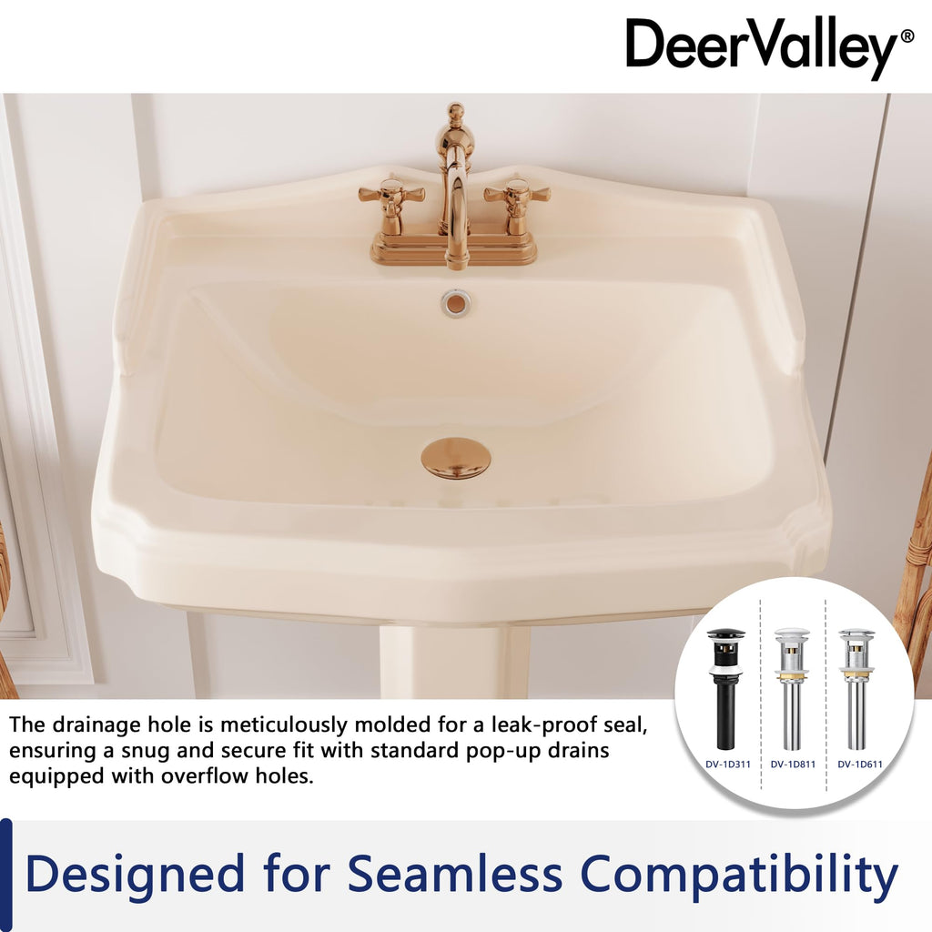 DeerValley Compact Bathroom Sink White 20"x17" Ceramic Sleek Basin DV-1P523