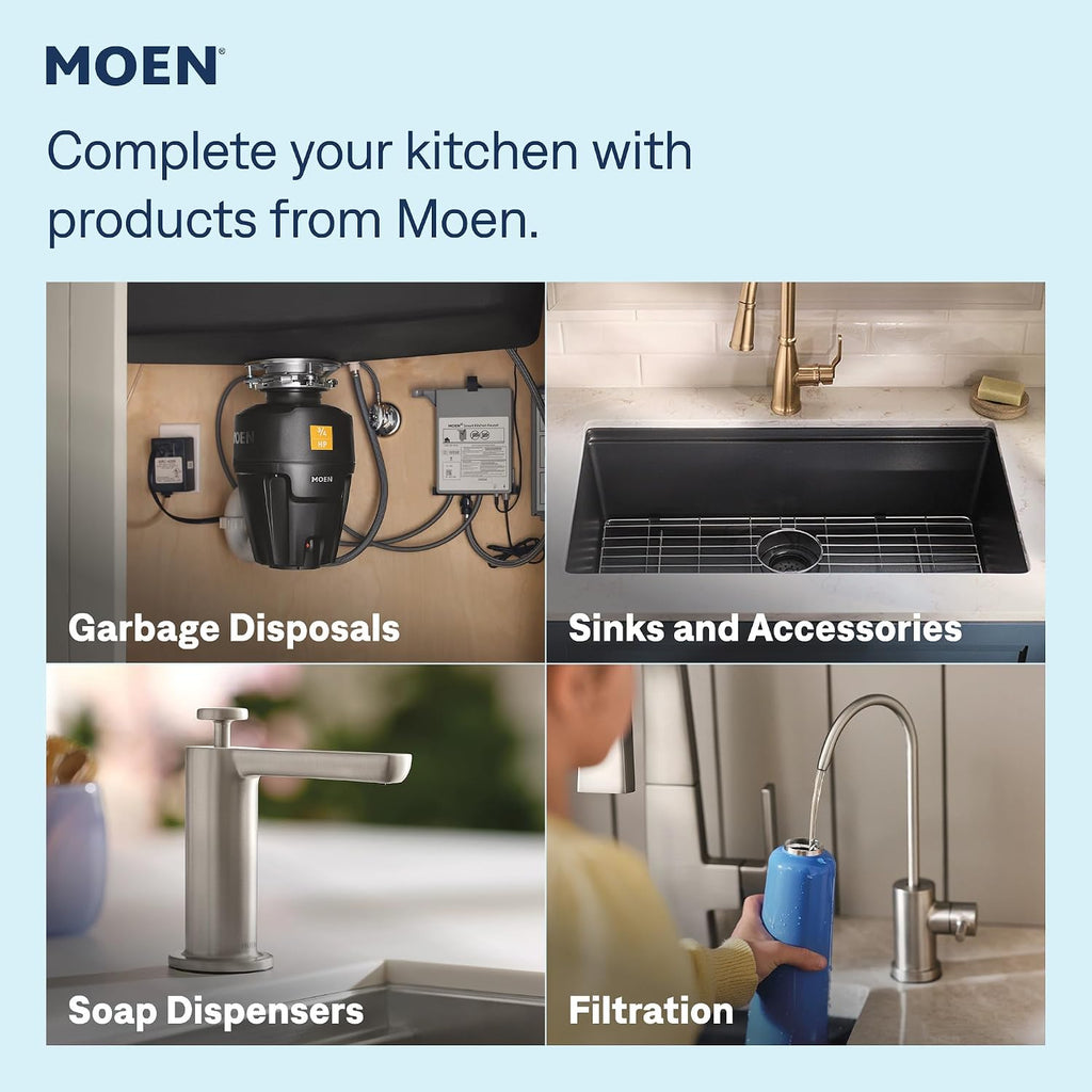 Moen Arbor Spot Resist Stainless One-Handle Pulldown Kitchen Faucet with Sprayer and a Reflex Docking System, Kitchen Sink Faucet Featuring Power Boost for a Faster Clean, 7594SRS