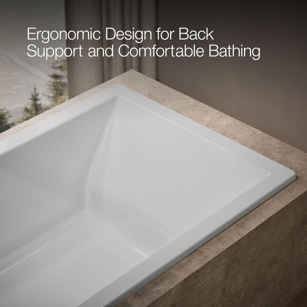 Kohler 1137-0 UnderscoreÂ® 72" x 42" drop-in bath, White
