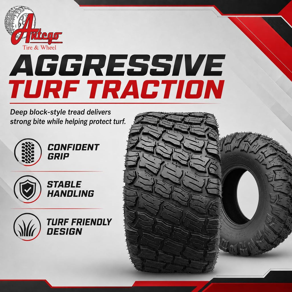 Antego 24x12.00-12 NHS ATW-071 Lawn Mower Turf Tire Only 4 Ply, Set of 2