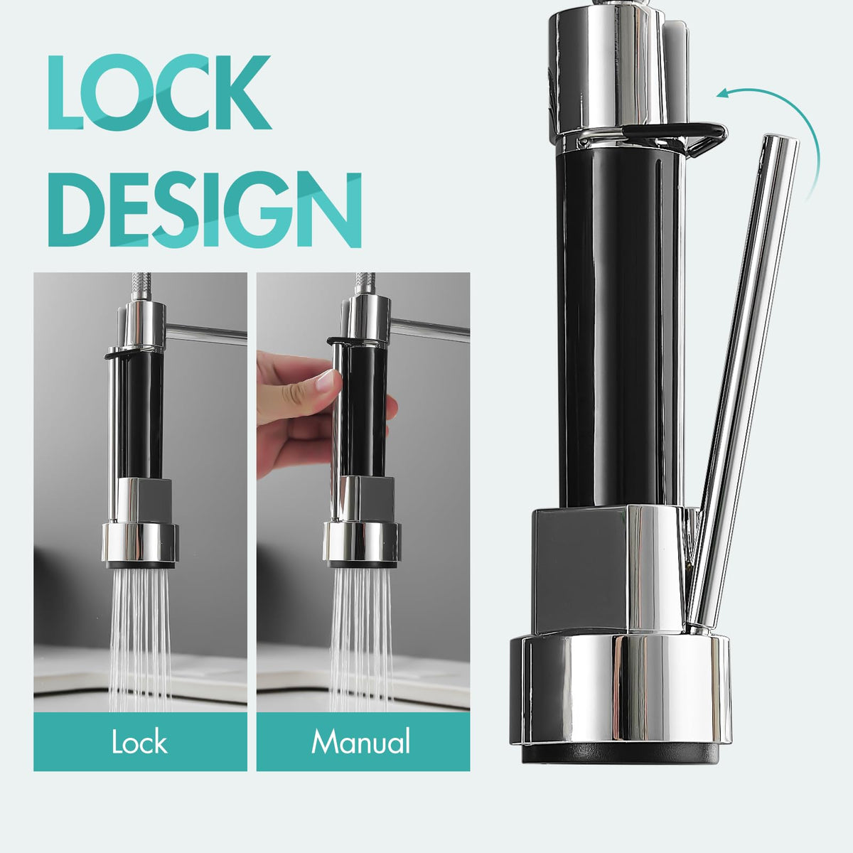 AIMADI Contemporary Kitchen Sink Faucet,Brushed Nickel Stainless Steel