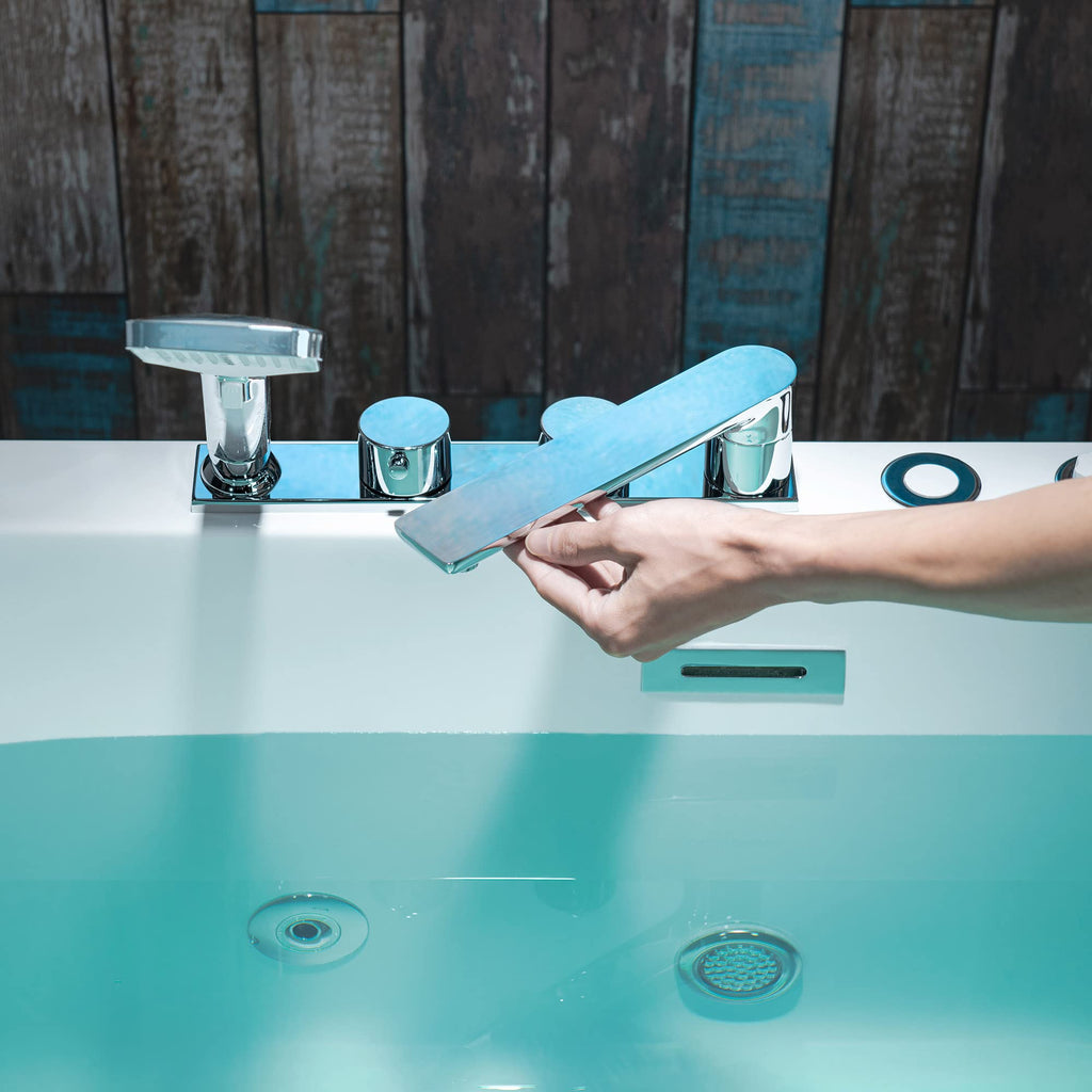 WOODBRIDGE 59"Ã31-1/2" Compact Whirlpool & Air, Heated Bathtub with Faucet
