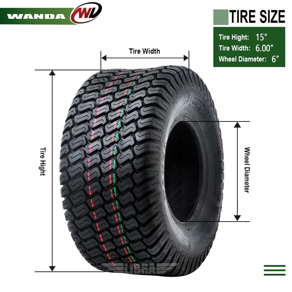 WANDA Set 2 23x10.5-12 Lawn Mower Cart Turf Tires P332 /4 ply - 13049