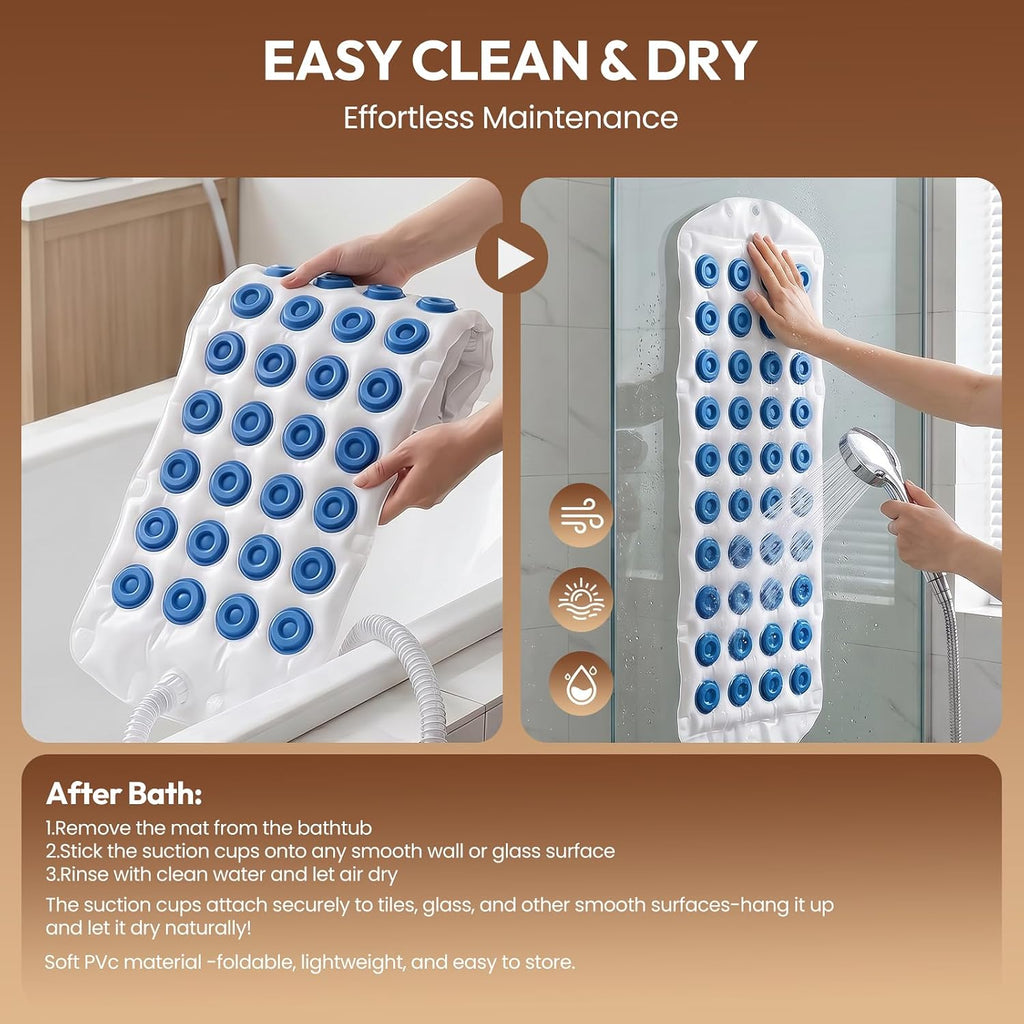 Bubble Bath Mat for Bathtub â Quiet Massage Mat with Heater