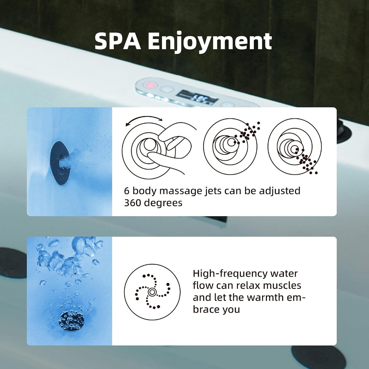 WOODBRIDGE 59" Ã 31-1/2" Compact Whirlpool & Air, Heated Soaking Bathtub