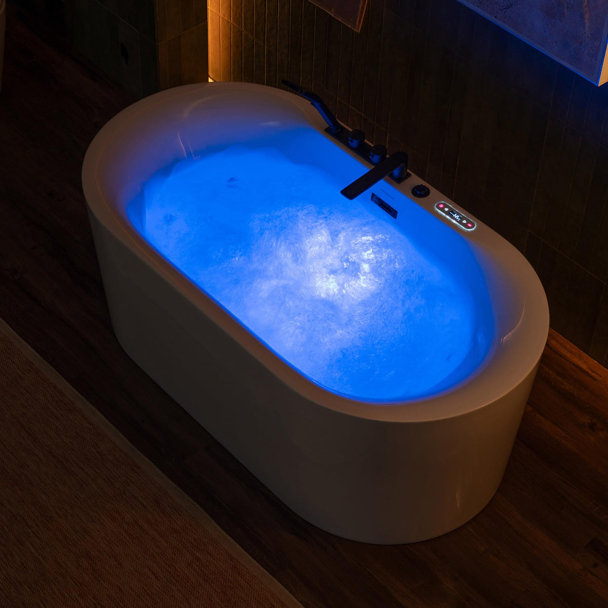 WOODBRIDGE 59"Ã31-1/2" Compact Whirlpool & Air, Heated Bathtub with Faucet