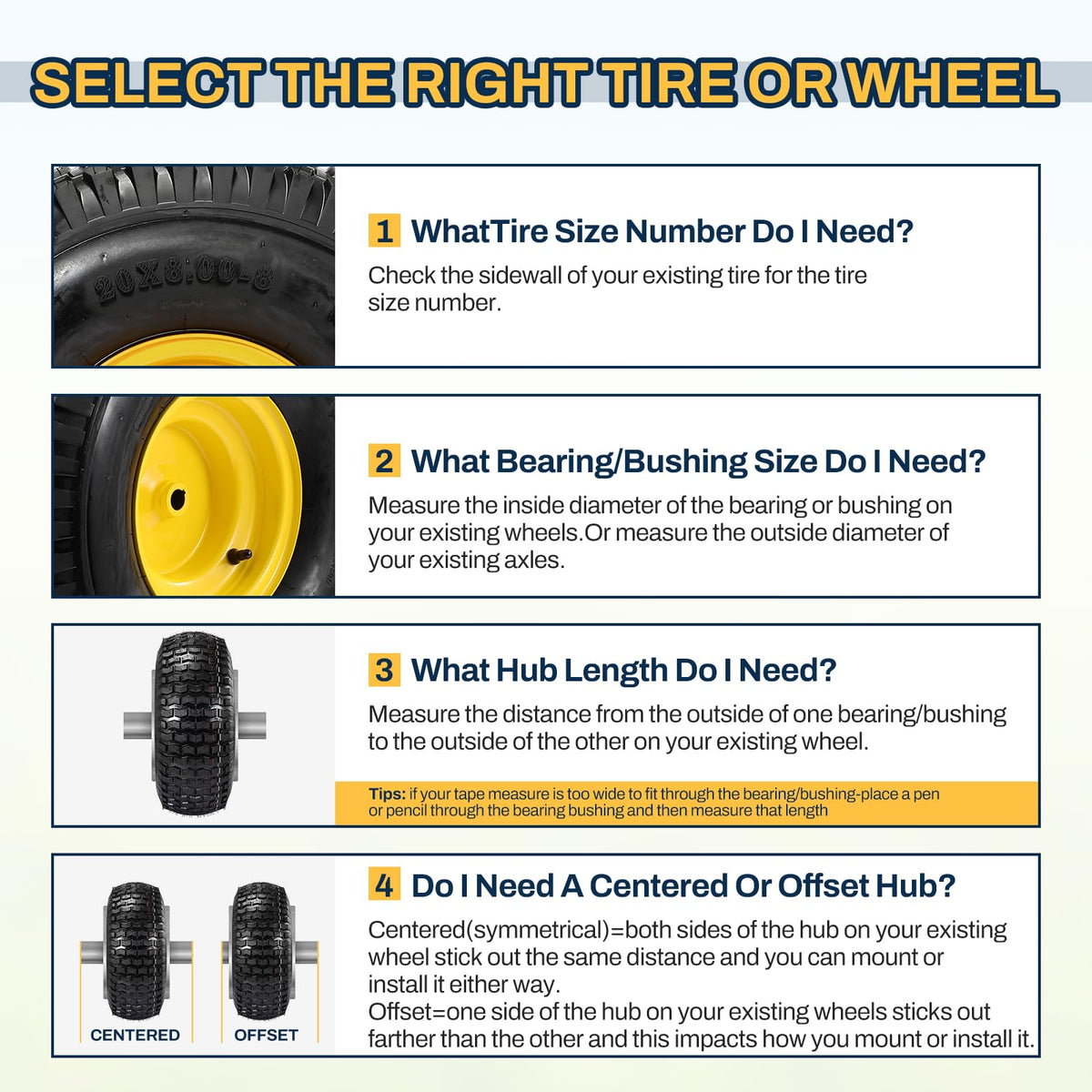 15x6.00-6 Flat Free Lawn Mower Tire and Wheel, 15x6-6 Front Tire Assembly