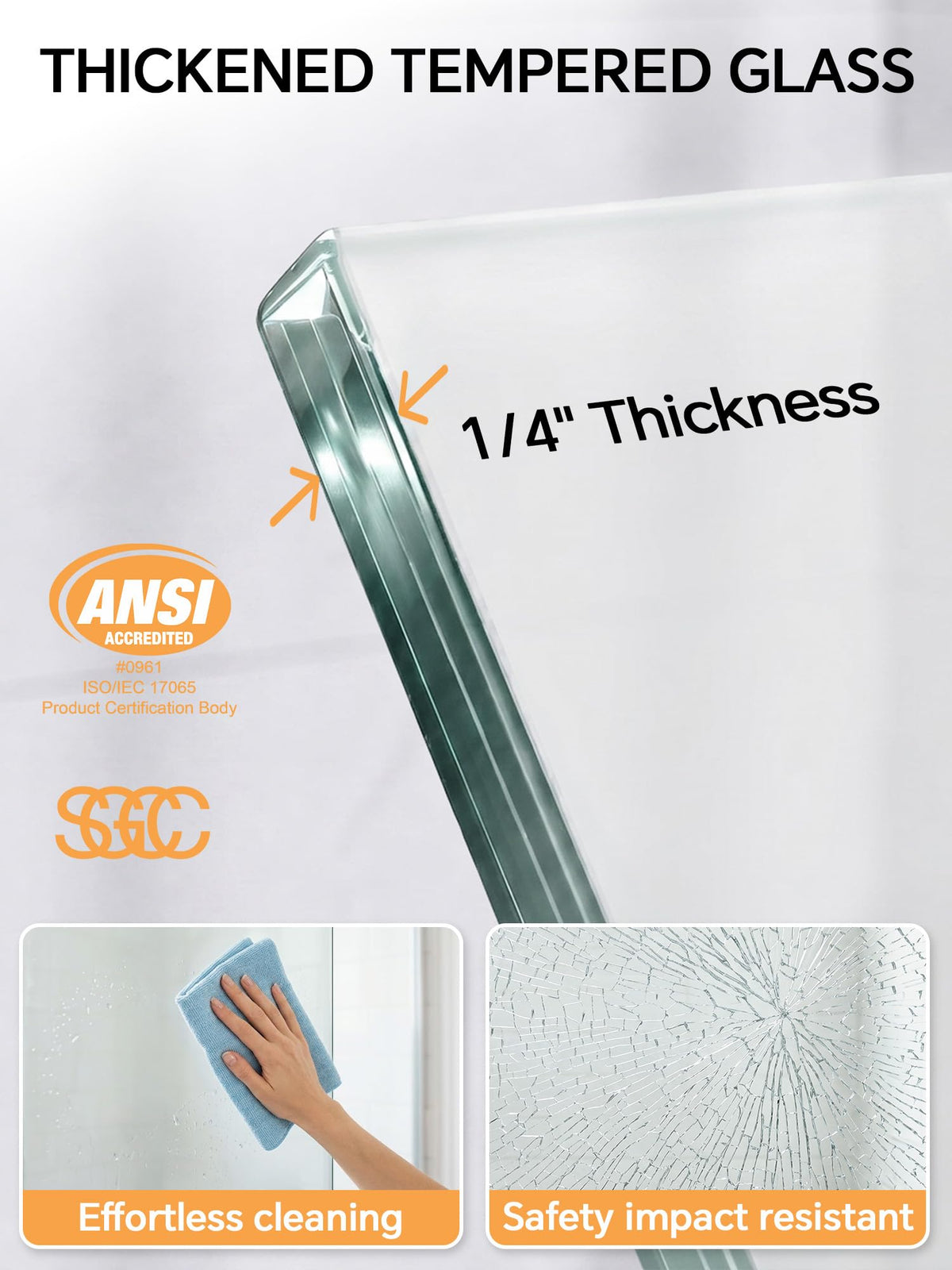 Frameless Bathtub Shower Door 56-60" W x 57" H, Brushed Nickel