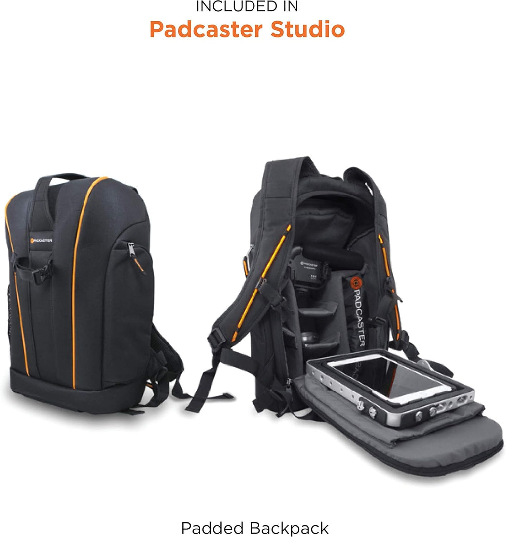 PADCASTER Studio, Portable Filmmaking Full Video Production Studio for iPads with Case, Microphones, Headphones, Tripod, Teleprompter and More, Compatible with iPad Pro 10.5