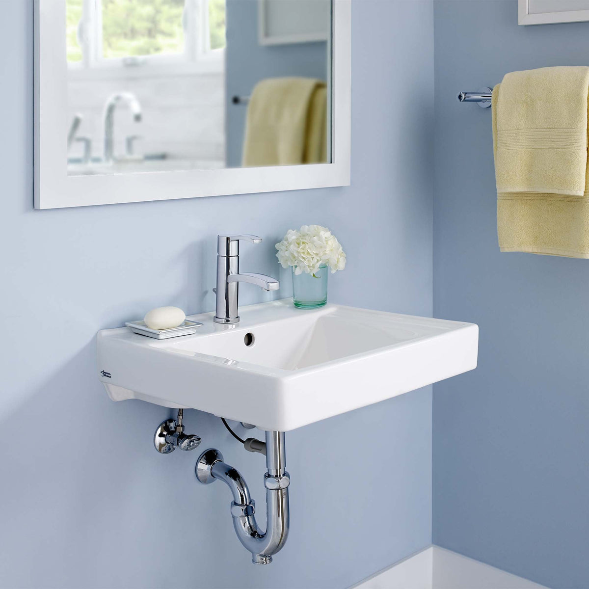 American Standard 9024004EC.020 Decorum Wall-Hung Bathroom Sink with Everclean and 4" Centers, White