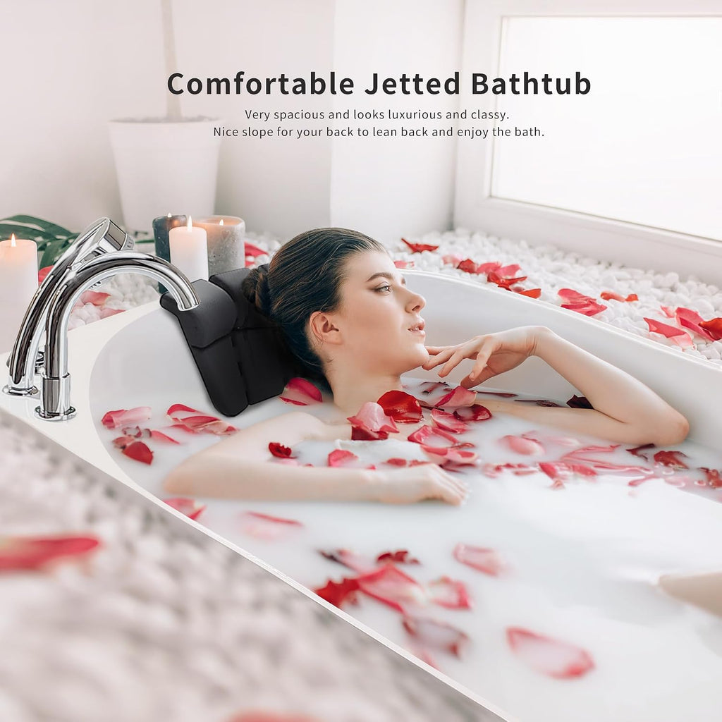 Empava 59 in. Acrylic Freestanding Tub Hydromassage Gracefully Oval Shaped