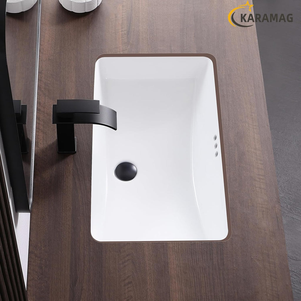 27 Inch Undermount Bathroom Sink with Overflow Rectangle Sinks