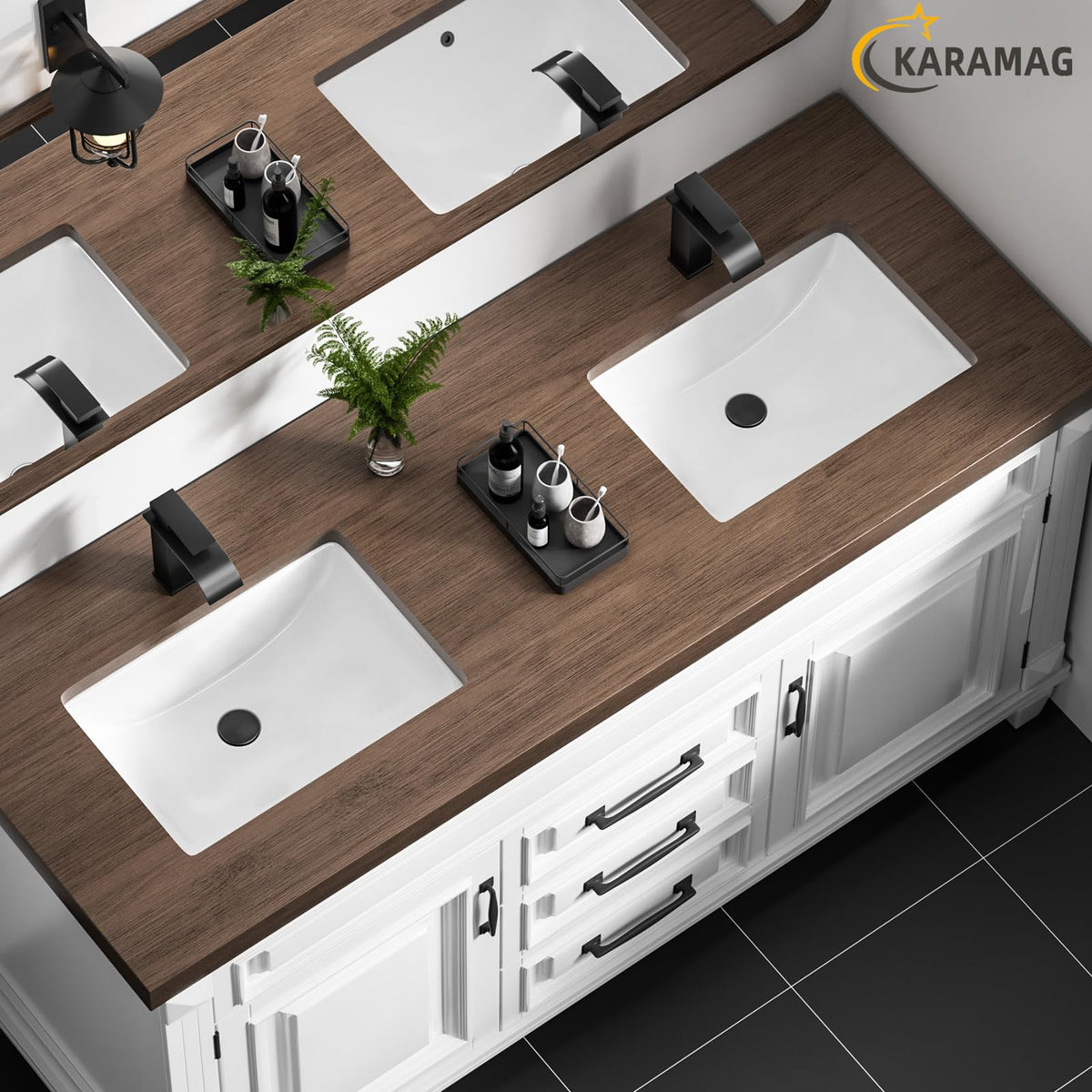 27 Inch Undermount Bathroom Sink with Overflow Rectangle Sinks