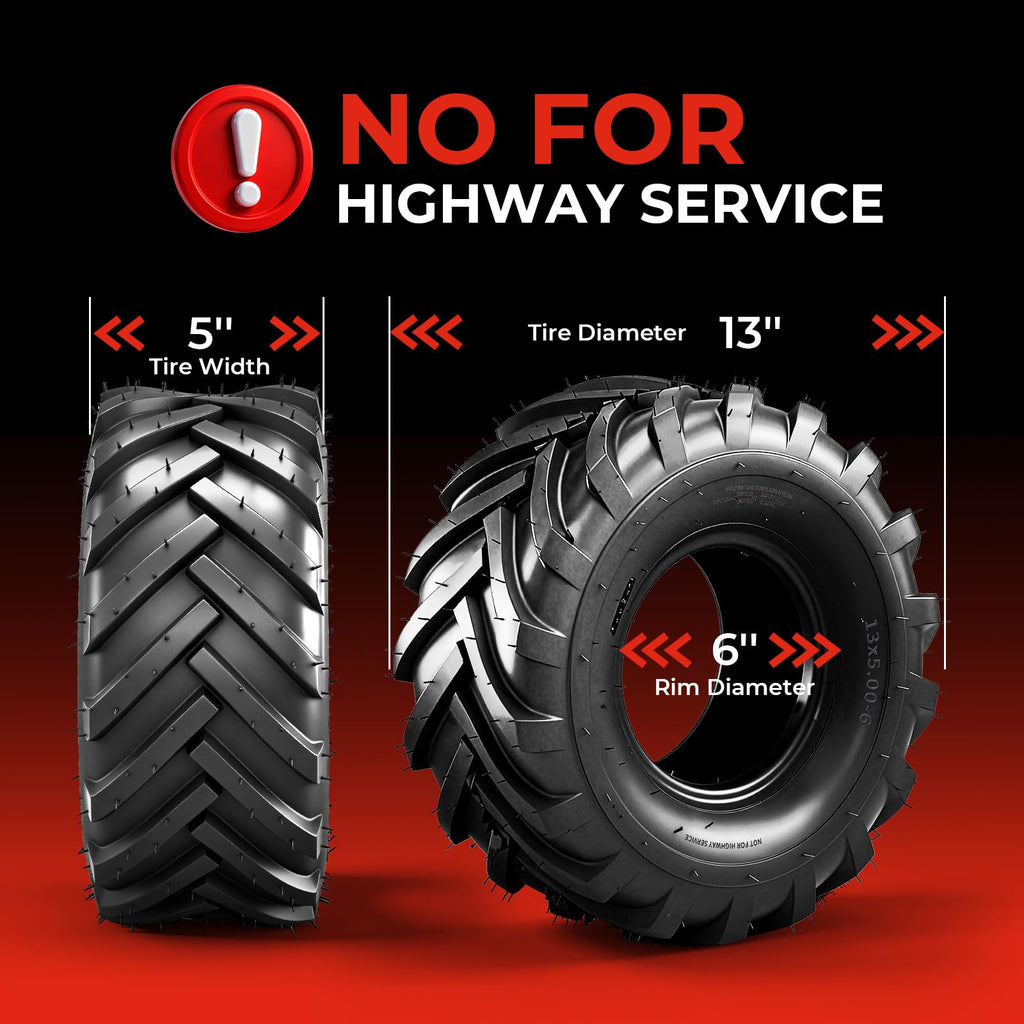 18x8.50-8 Lawn & Garden Mower Tires, Set of 2,4 Ply Tubeless