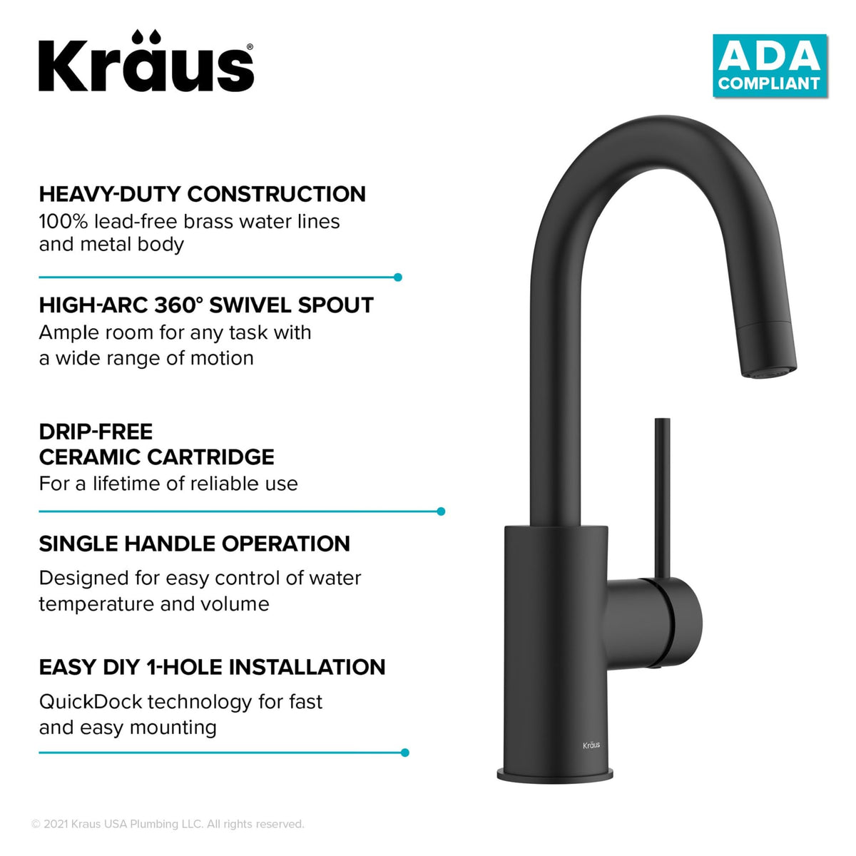 KRAUS Purita 100% Lead-Free Kitchen Water Filter Faucet in Spot Free Antique Champagne Bronze, FF-100SFACB