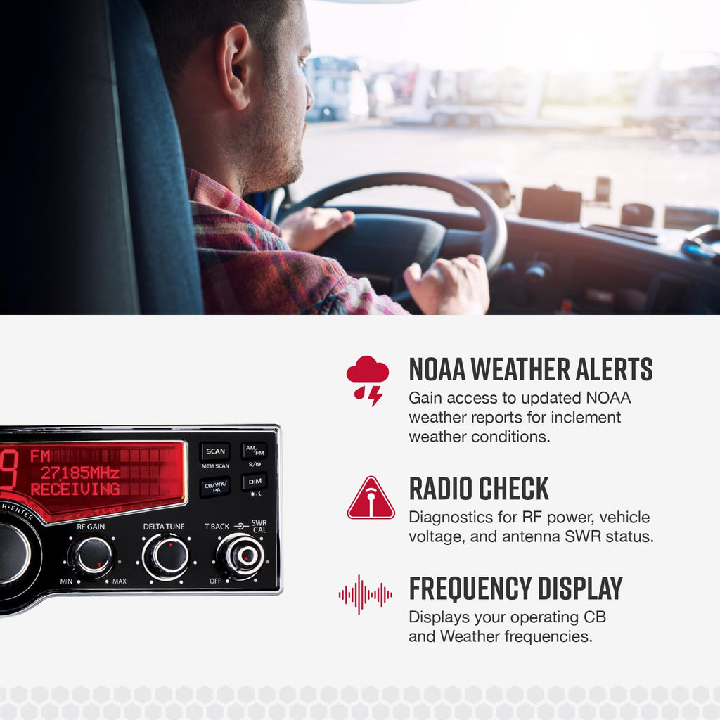 Cobra 29 LTD Chrome AM/FM Professional CB Radio - Easy to Operate, Emergency Radio, Instant Channel 9, 4-Watt Output, Full 40 Channels, Adjustable Receiver and SWR Calibration, Chrome
